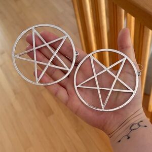 Pentagram Hoop Earrings